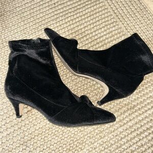 Sam Edelman Black Velvet Heeled Boots